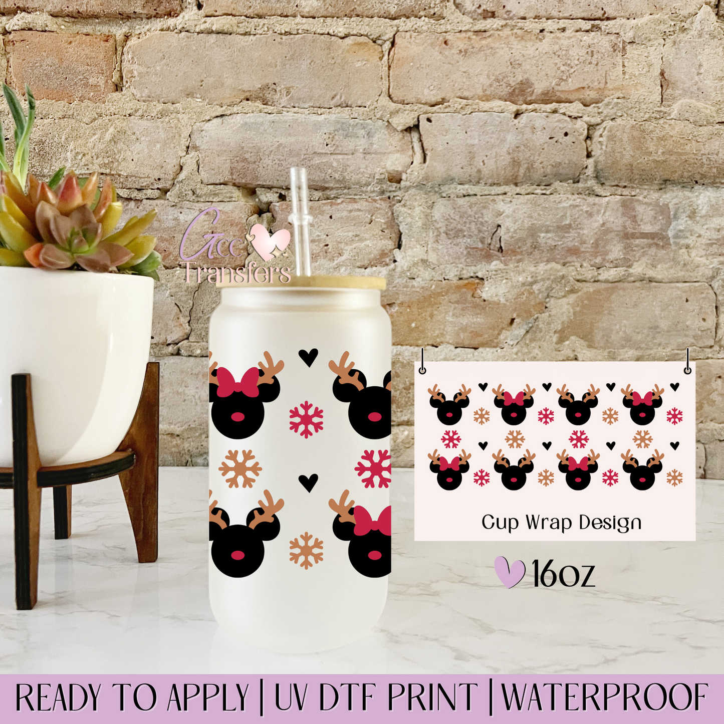 Reindeers Magic Ears - 16oz UV DTF WRAP
