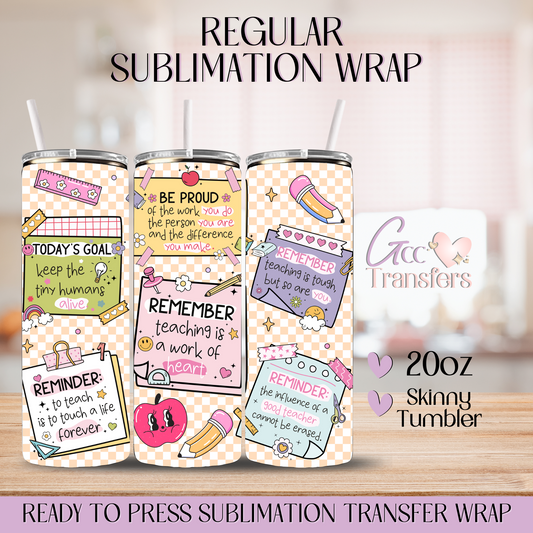Retro Teacher Affirmations - 20oz Regular Sublimation Wrap