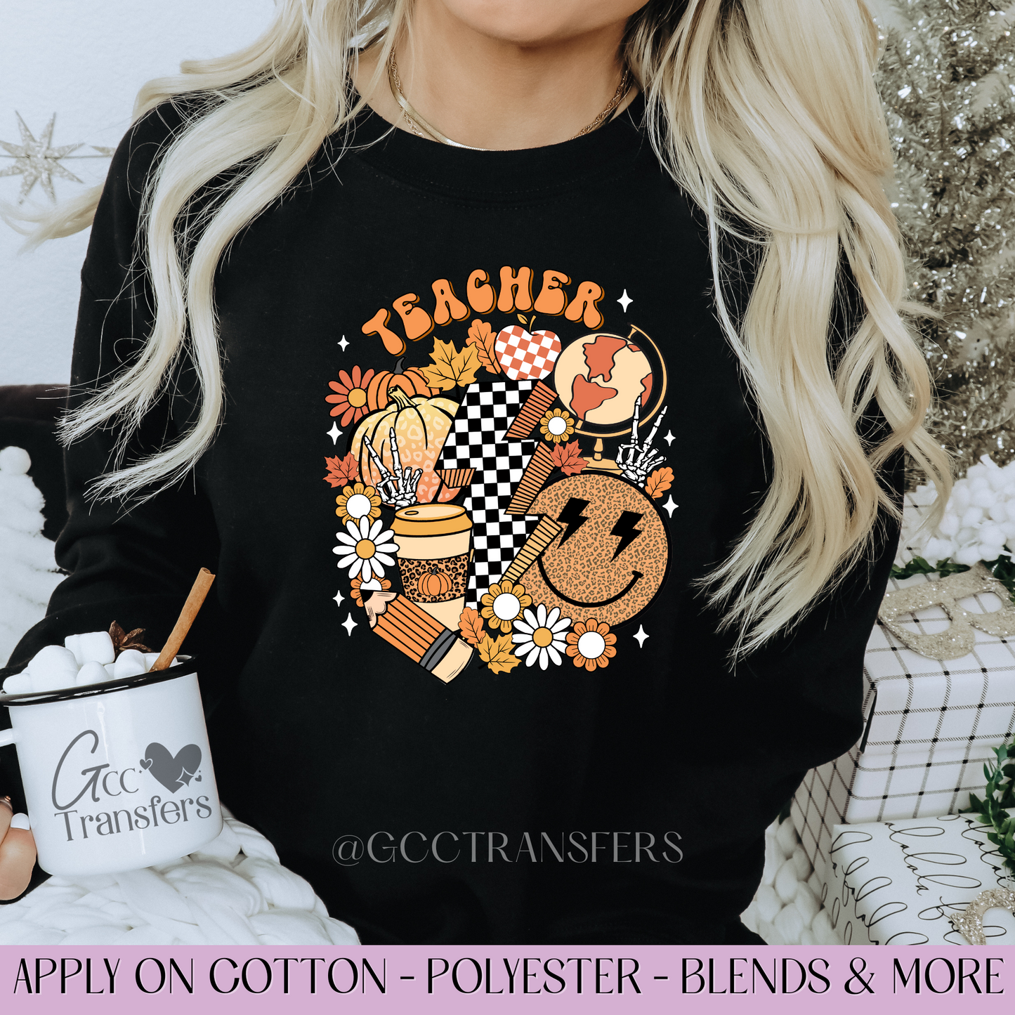 Retro Teacher Fall - Full Color DTF Transfer