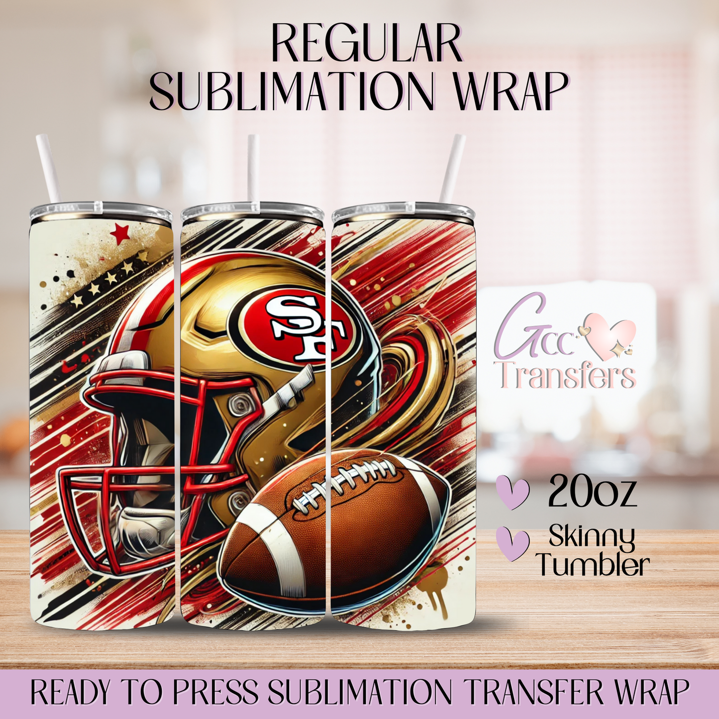 SF Niners Football - 20oz Regular Sublimation Wrap