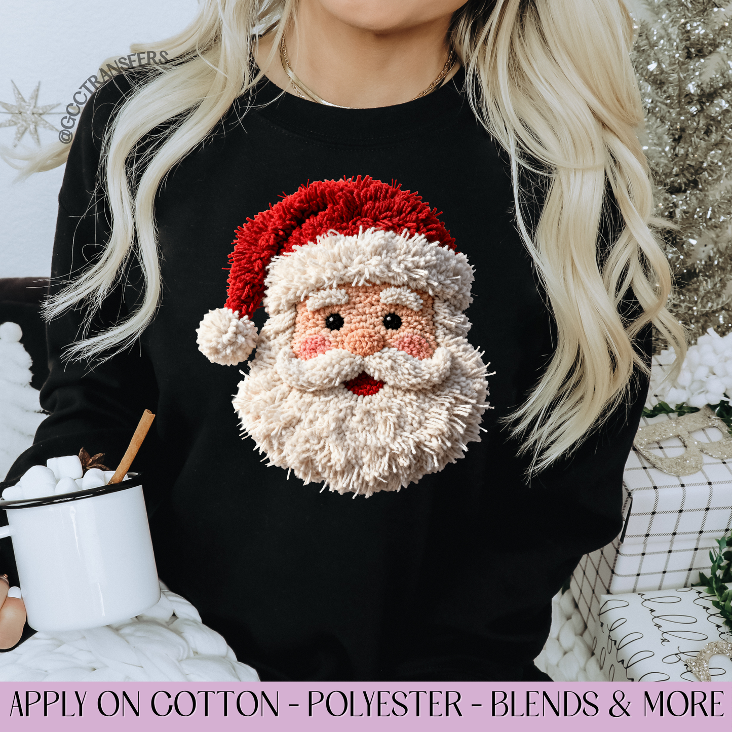 Santa Crochet Yarn - Full Color DTF Transfer