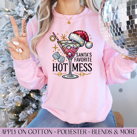 Santa's Favorite Hot Mess - Full Color DTF Transfer