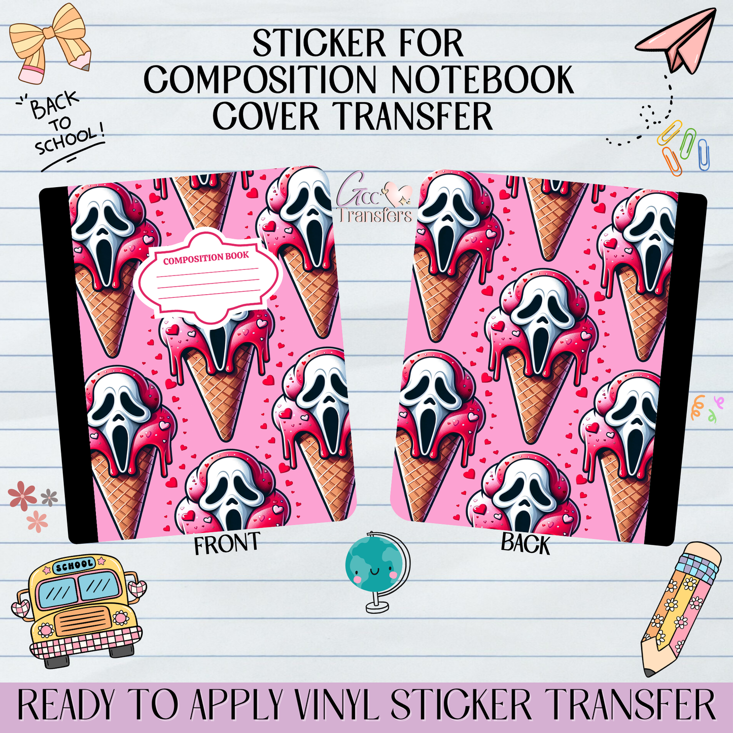 Scream Ice Cream Cone - Sticker for Notebook Cover