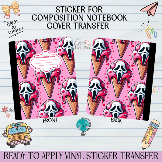 Scream Ice Cream Cone - Sticker for Notebook Cover