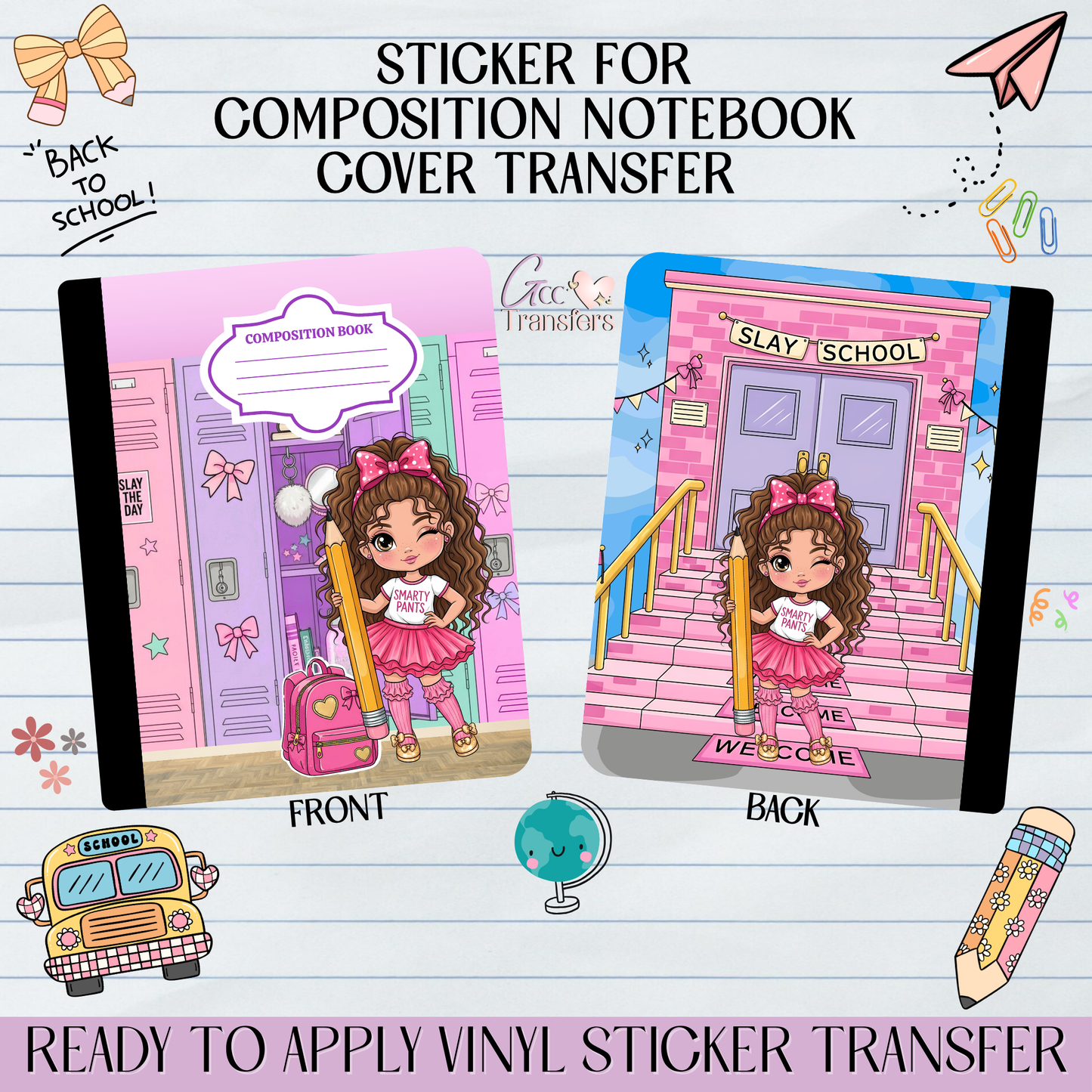 Slay School Pretty Girl - Sticker for Notebook Cover