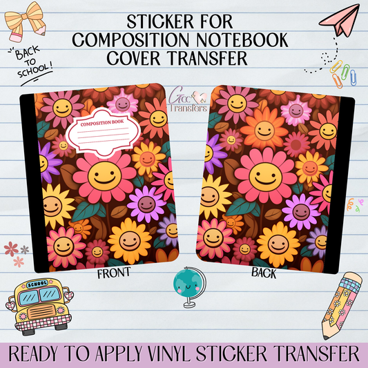 Smiling Daisys Flowers - Sticker for Notebook Cover
