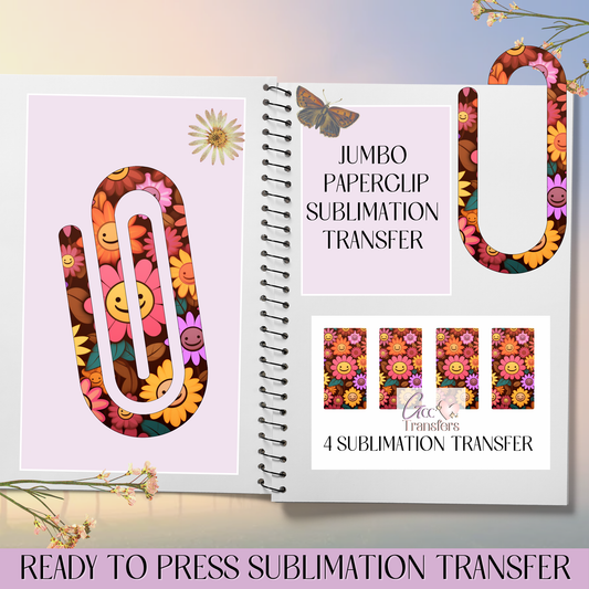 Smilling Daisys - Jumbo Paperclip Sublimation Transfer