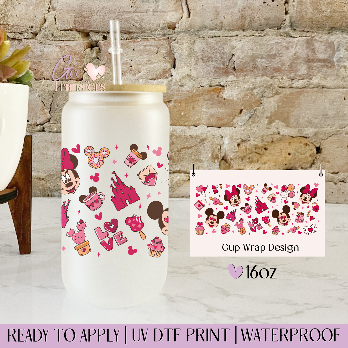 Snack Park Theme Valentine- 16oz UV DTF WRAP