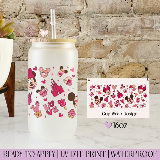Snack Park Theme Valentine- 16oz UV DTF WRAP