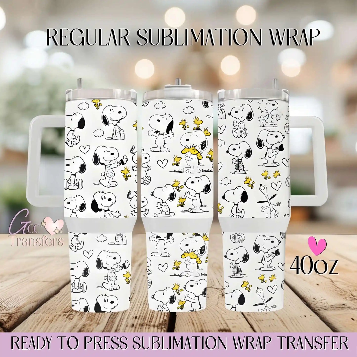 Dog Cartoon Peanuts - 40oz Regular Sublimation Wrap
