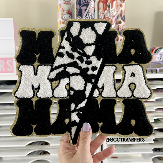 Soccer Mama Lighting Bolt Chenille Patch
