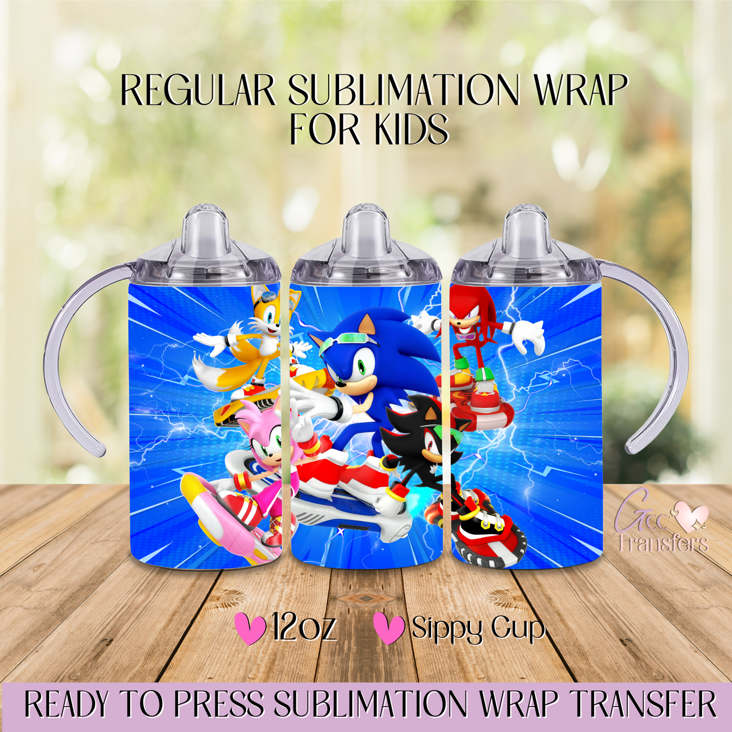 So-nic Cartoon Character - 12oz Regular Sublimation Wrap