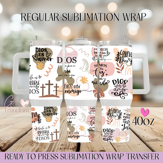 Spanish Bible Motivational Quotes - 40oz Regular Sublimation Wrap