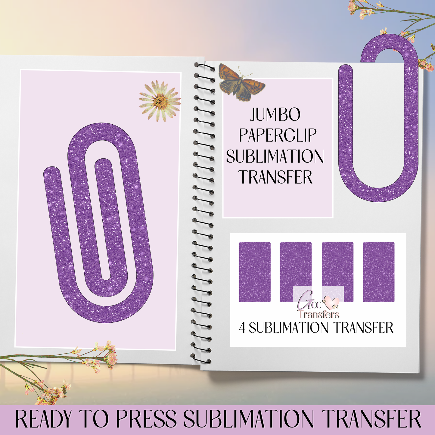 Glitter Purple - Jumbo Paperclip Sublimation Transfer