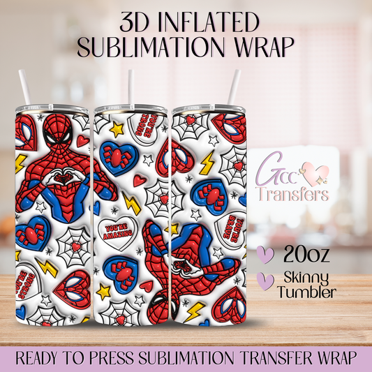 Neighborhood Webslinger Valentine - 20oz 3D Inflated Sublimation Wrap