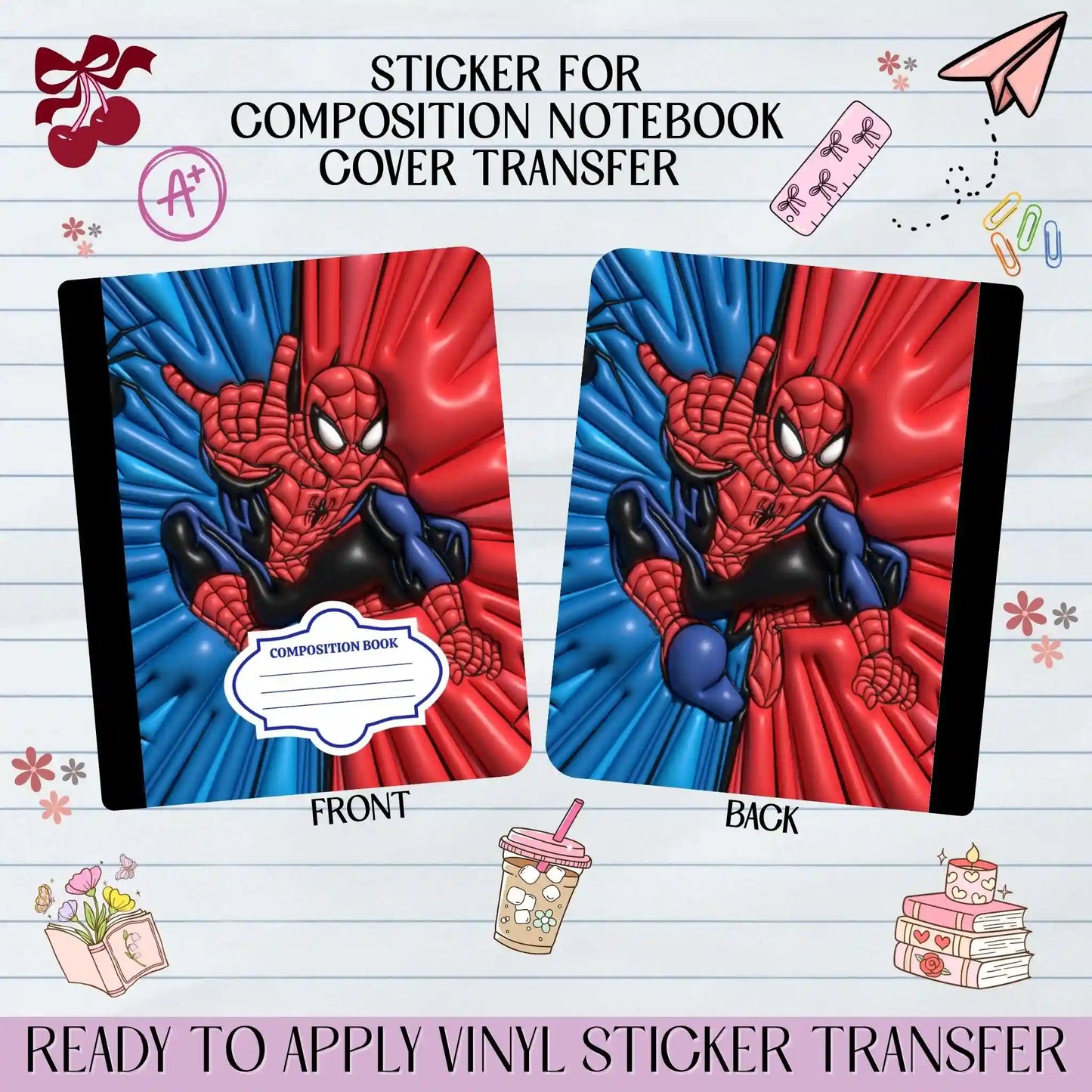 Blue Red Masked Heroe - Sticker for Notebook Cover