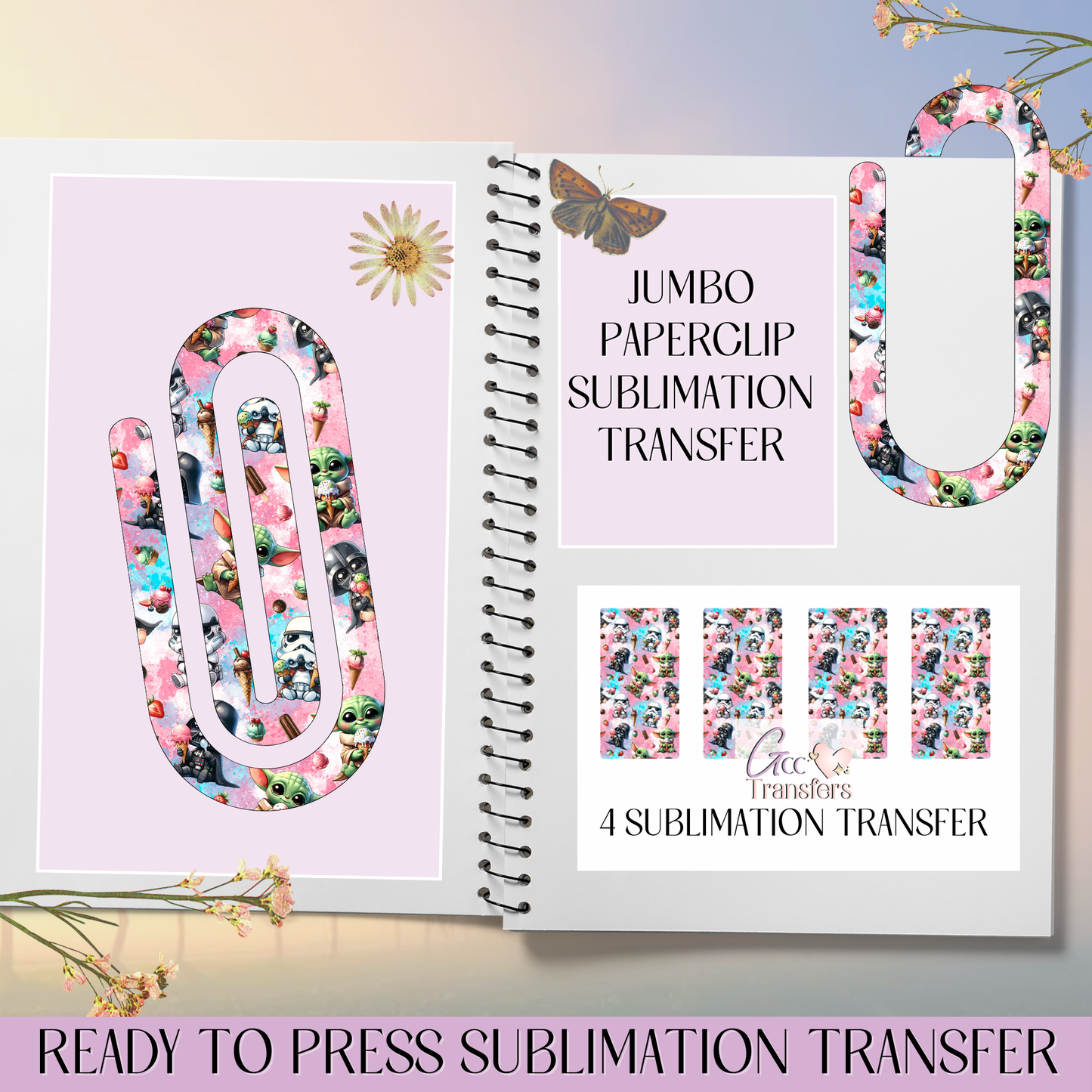 Green Baby Space War - Jumbo Paperclip Sublimation Transfer