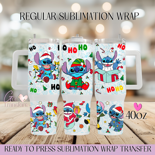 Alien Character Christmas Ho Ho - 40oz Regular Sublimation Wrap