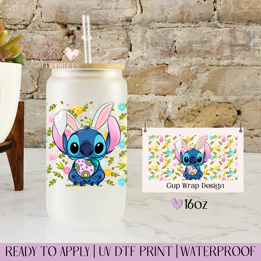 Easter Egg Floral Alien - 16oz UV DTF WRAP