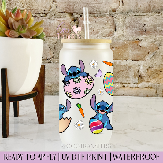 Colored Easter Eggs Alien Face - 16oz UV DTF WRAP