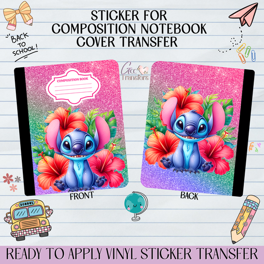 Cute Alien Flower - Sticker for Notebook Cover