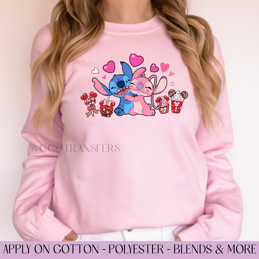 Valentine Alien Hugging - Full Color DTF Transfer