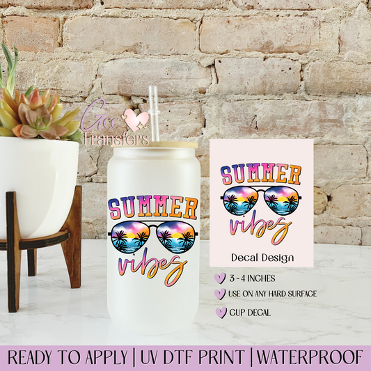 Summer Vibes Sunglasses - Decal UVDTF
