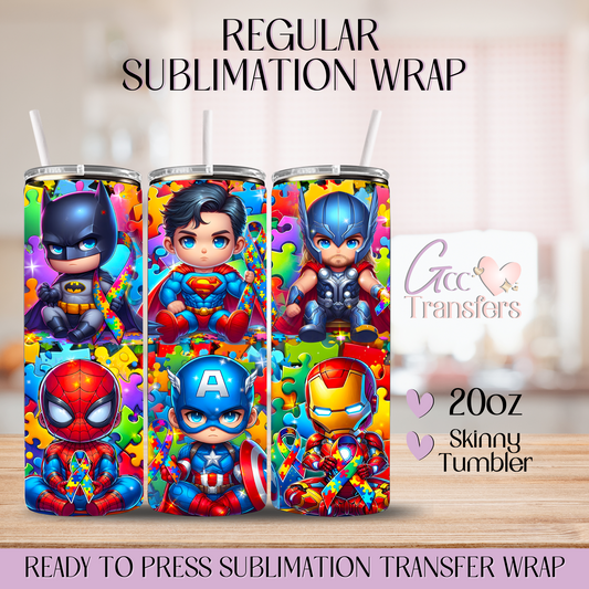 Super Legendary Defenders Autism Awareness - 20oz Regular Sublimation Wrap
