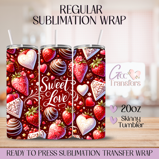 Sweet Love Chocolate Strawberries - 20oz Regular Sublimation Wrap