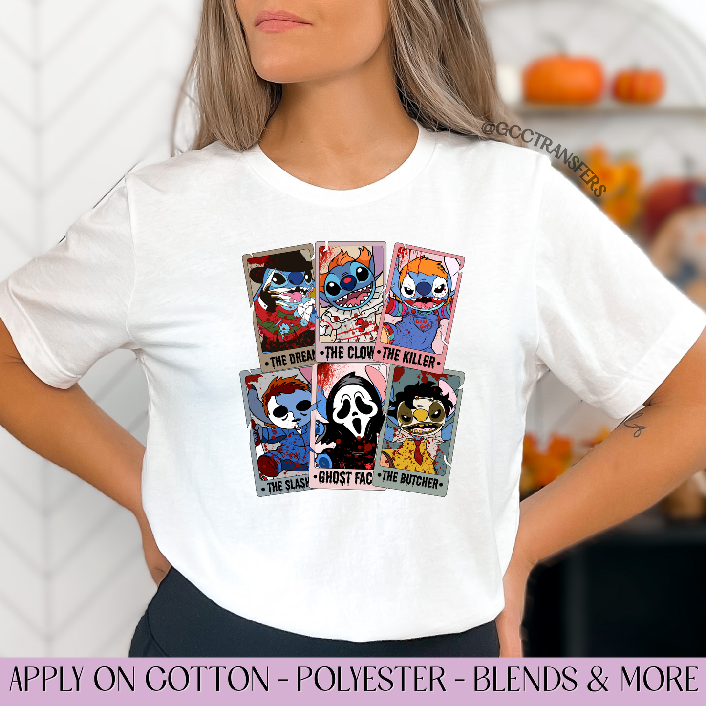 Cute Character Tarot Cards Halloween- Full Color DTF Transfer