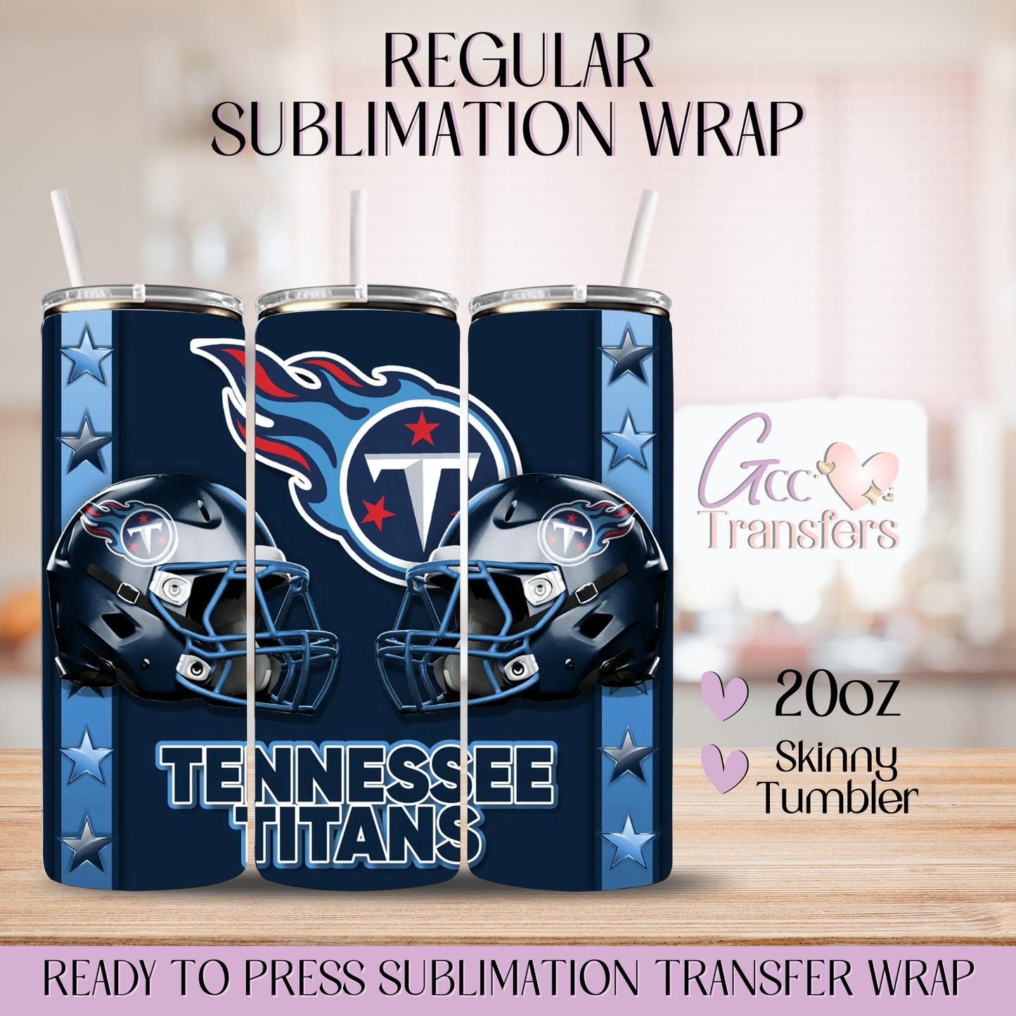 Titans Football Team - 20oz Regular Sublimation Wrap