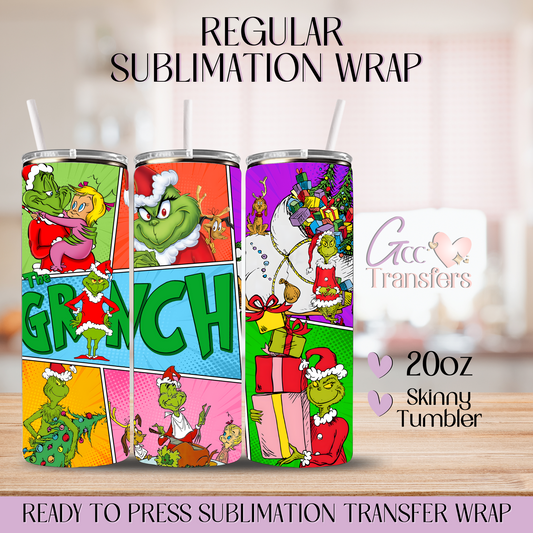 The Grinch Retro Collage - 20oz Regular Sublimation Wrap