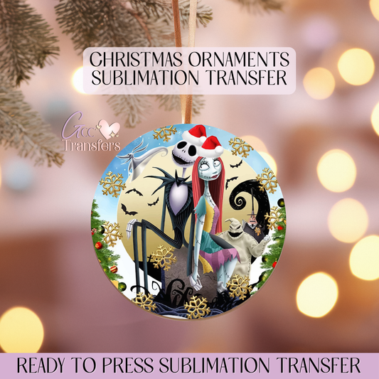 The Nightmare Couple - 3" Ornament Sublimation Transfer