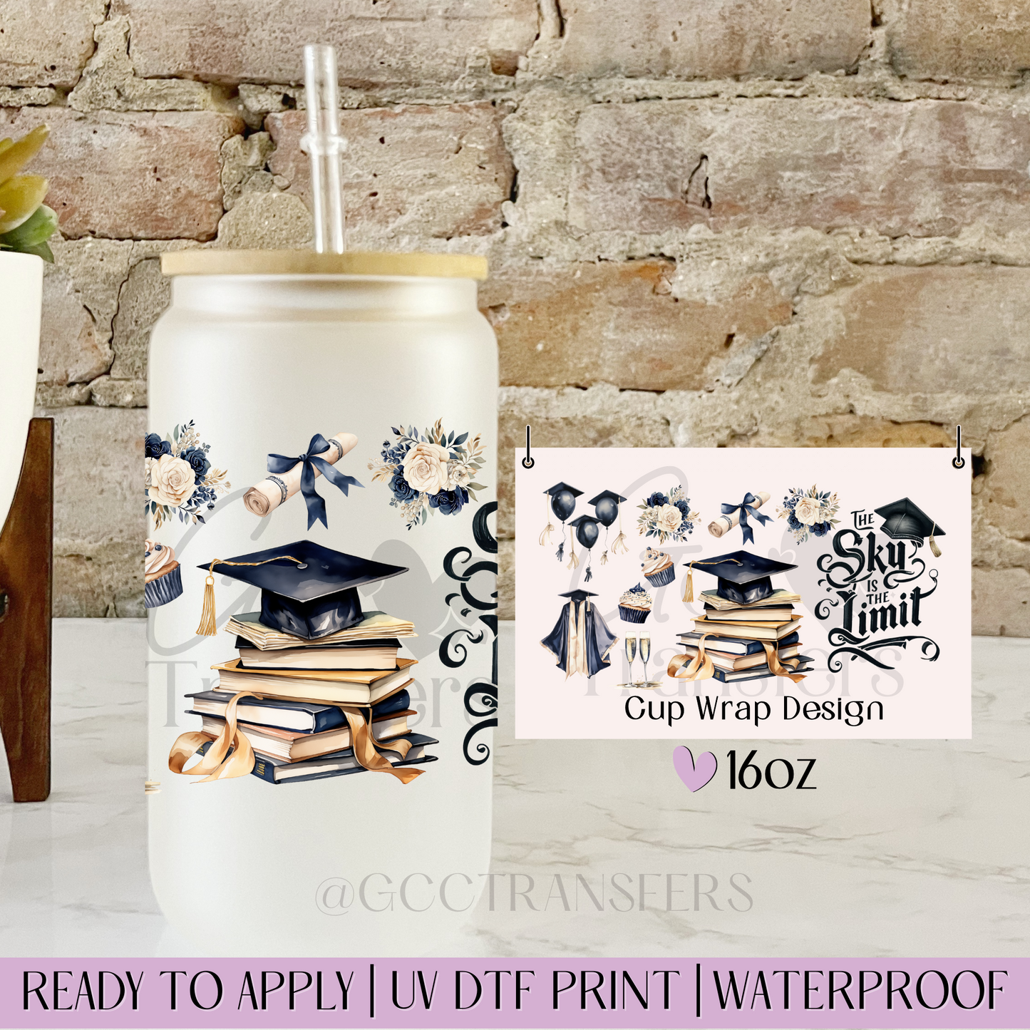 The Sky is the Limit Graduation - 16oz UV DTF WRAP