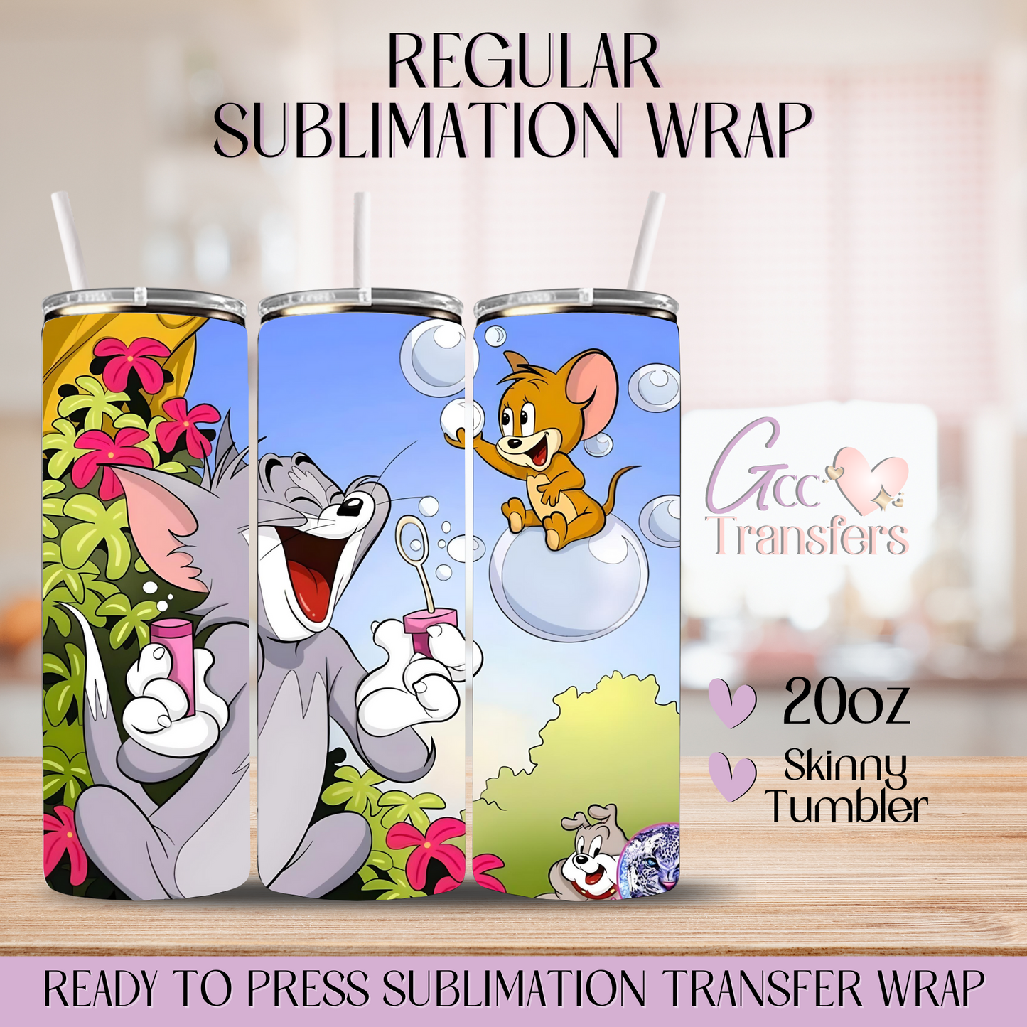 Playing Cat and Mice Characters - 20oz Regular Sublimation Wrap