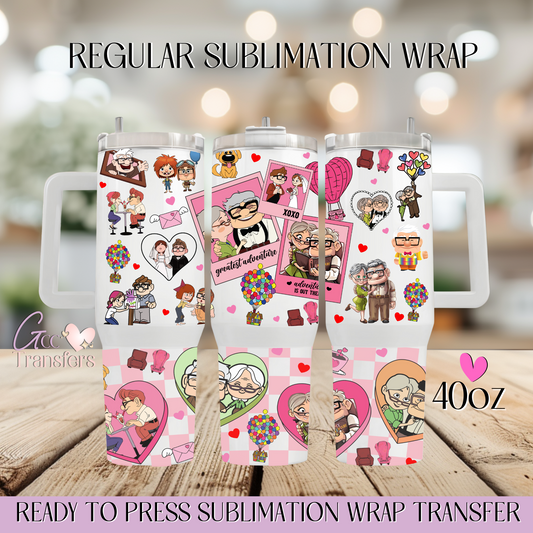 Balloons Adventure Valentine - 40oz Regular Sublimation Wrap