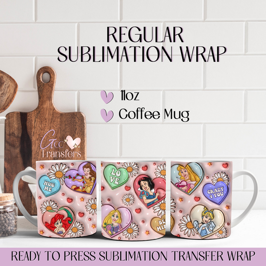 Valentine Hearts Duchess - 11oz Mug 3D Inflated Sublimation Wrap