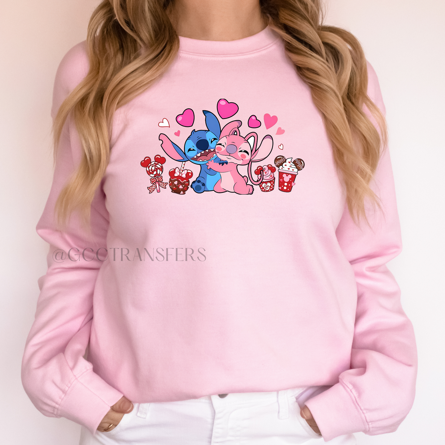 Cute Valentines Cartoons Hug - Full Color DTF Transfer