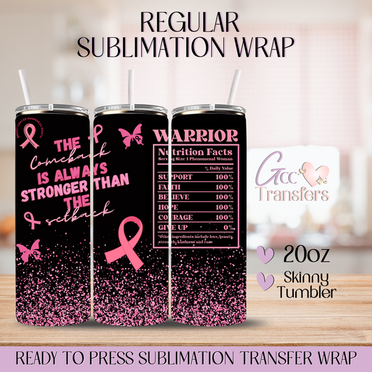 Warrior Nutrition Facts - 20oz Regular Sublimation Wrap