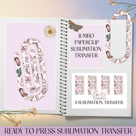 Western Cowgirl Girly - Jumbo Paperclip Sublimation Transfer