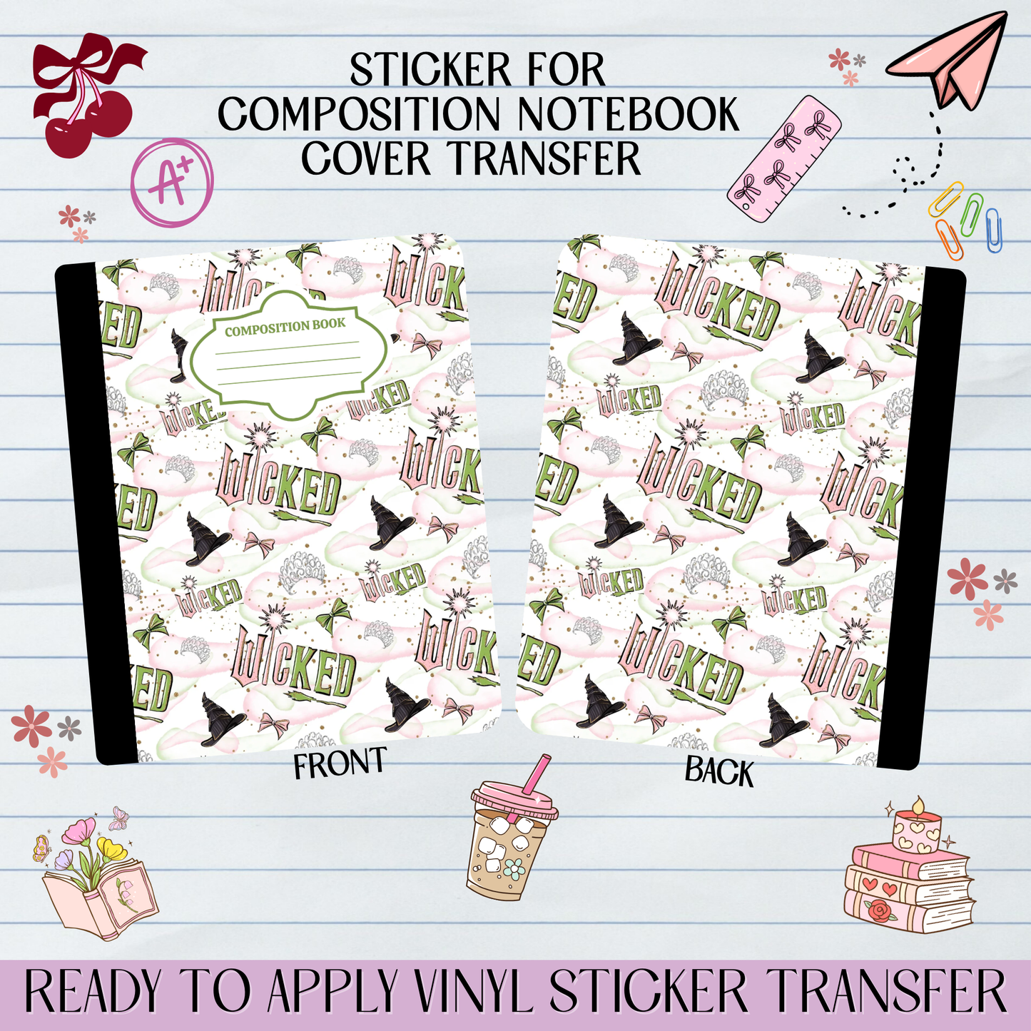 Magic Wand Wicked - Sticker for Notebook Cover