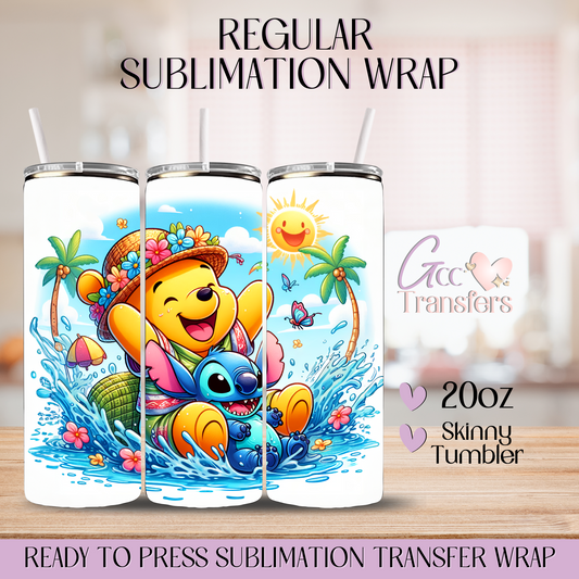 Honey & Alien Character Swimming Pool - 20oz Regular Sublimation Wrap