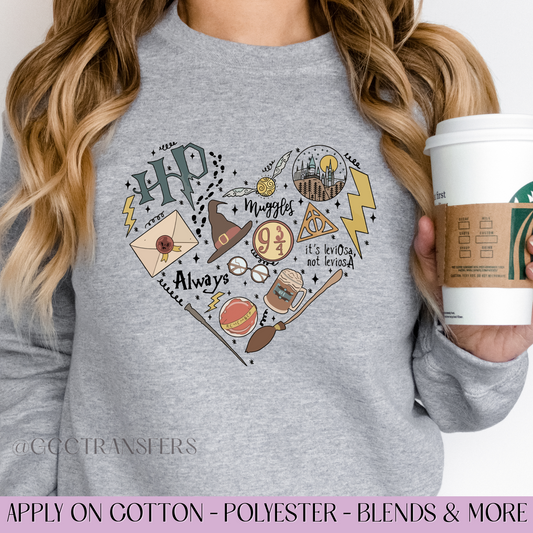 Wizard Heart - Full Color DTF Transfer