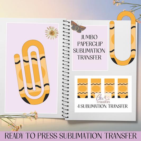 Yellow Crayon - Jumbo Paperclip Sublimation Transfer