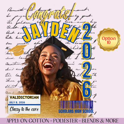 2026 Custom Graduation DTF Transfer
