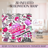 Retro Teacher Pink - 20oz 3D Inflated Sublimation Wrap