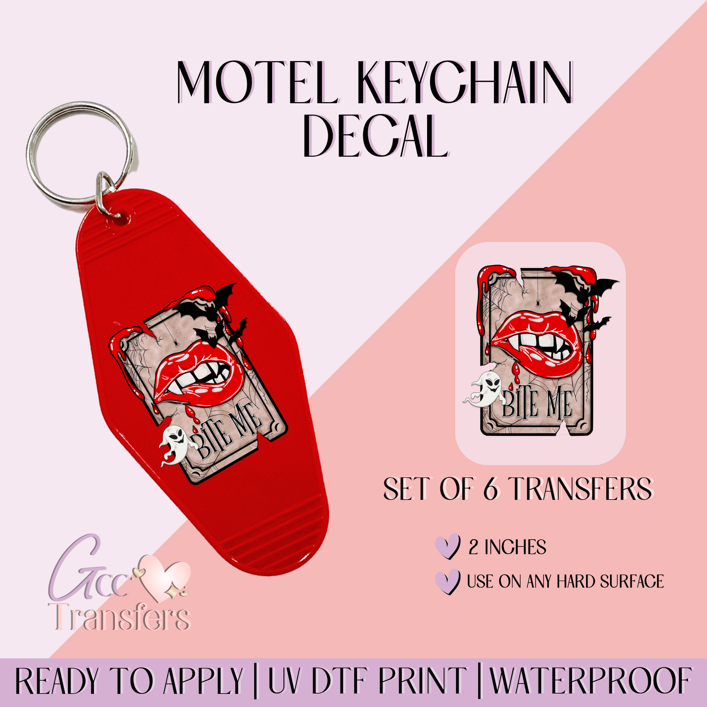 Bite Me Lips - Set of 6 (Motel Keychain UV DTF)