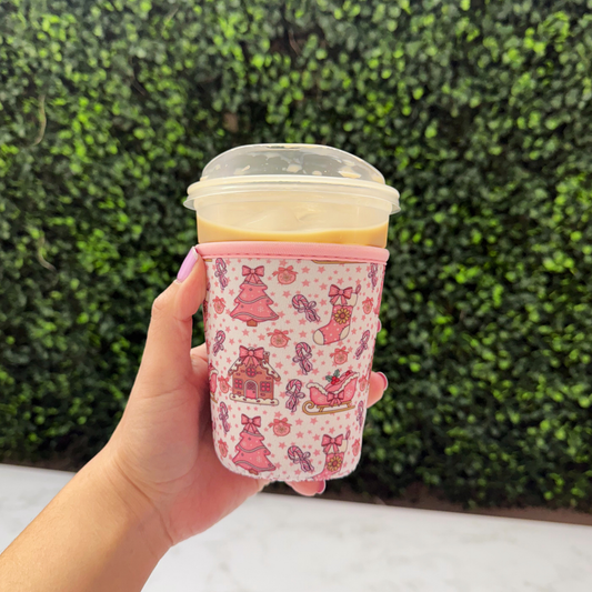 Gingerbread House Pink Xmas - Cup Sleeve