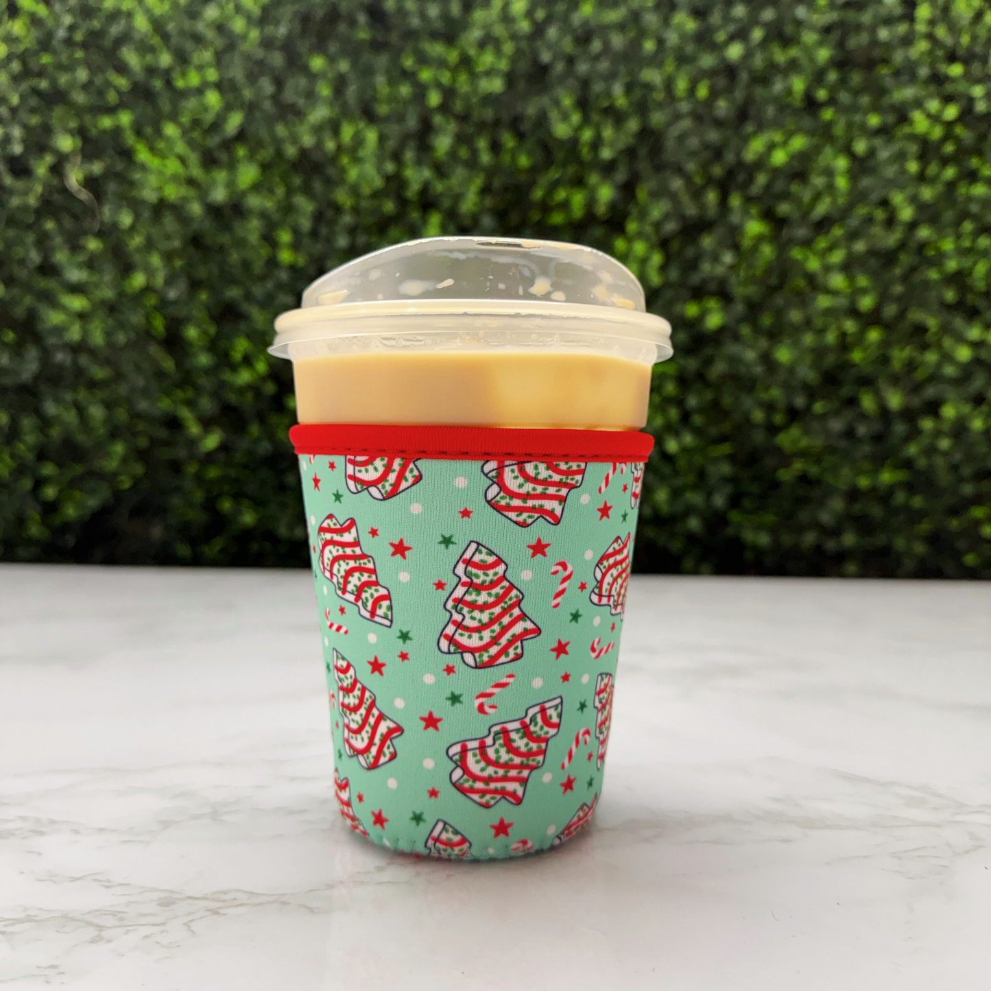 Green Xmas Tree Cakes - Cup Sleeve