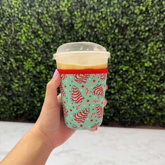 Green Xmas Tree Cakes - Cup Sleeve